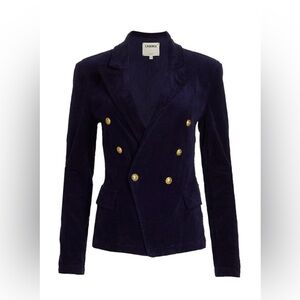 L'AGENCE Kaydence Corduroy Double Breasted
Blazer Jacket Blue Size XS